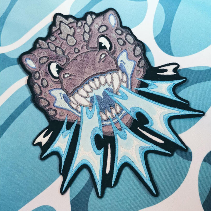 Godzilla patch - blue glow in the dark